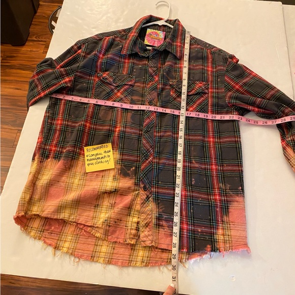 EUC Slipknot Band Flannel Shirt Mens Unisex Large Reworked Shacket Bleached - Picture 8 of 14